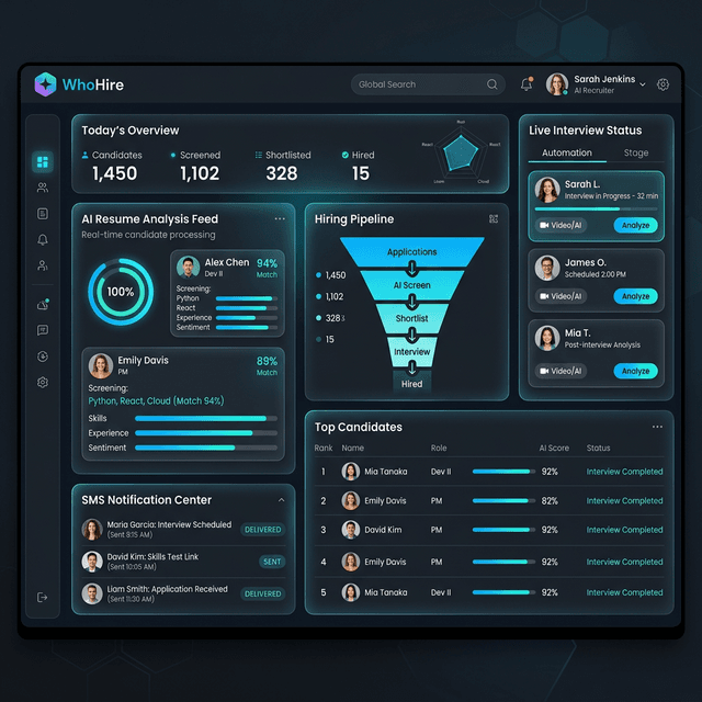 WhoHire – AI-Driven Resume Screening & Smart Interview Automation